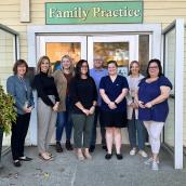 The Harbour South Family Practice Team, from left to right: Michele LeBlanc, health services lead; Jackie Comeau, dietitian; Emma Dawe, nurse practitioner; Jenille MacDonald, nurse practitioner; Roland Muise, family physician; Tessa Boudreau, family physician; Melinda Morton, clerical; Melinda Spinney, clerical; (missing) Verna Doucette-Leblanc, clerical. 