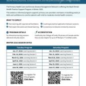 Text is on image, featuring information about adult mental health practice support program and 2 QR codes at bottom for registration.