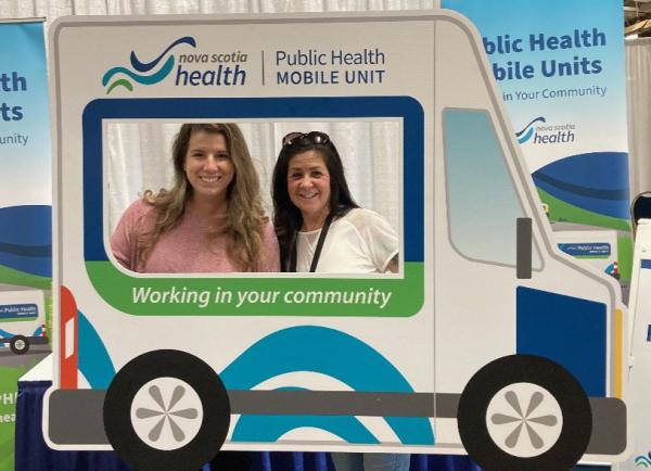 Photo: The Public Health Mobile Unit gave more than 550 vaccines during the Saltscapes Expo in October. Pictured: PHMU Admin, Krista Farr and Public Health Nurse, Nina Springer.