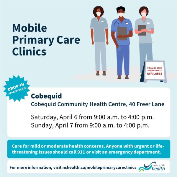 Cobequid Mobile Clinic - March 6 and 7