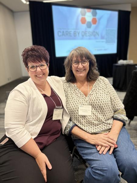 Licensed Practical Nurses Krista and Sandra from Magnolia Long Term Care in Enfield enjoy a day of learning and connection.