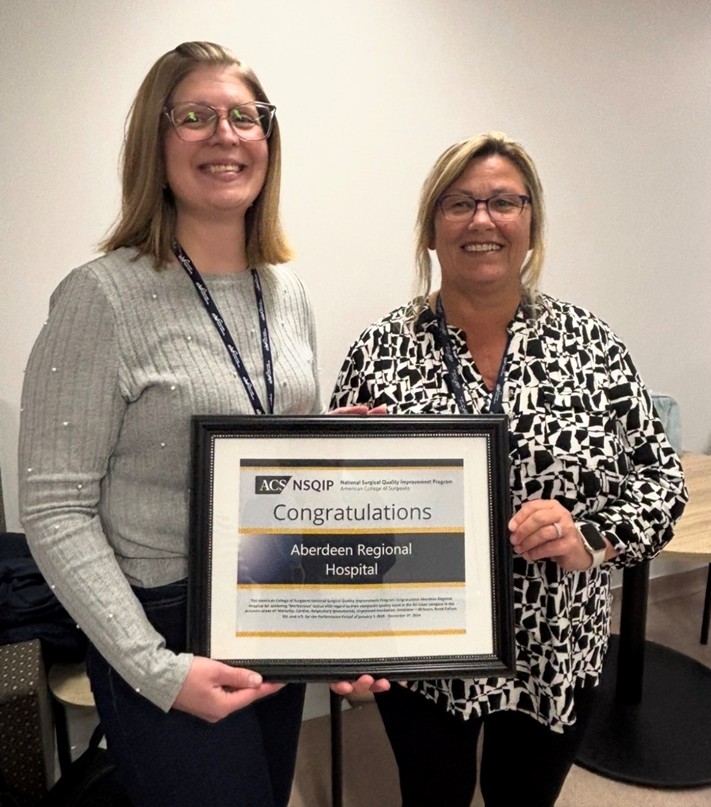 Pictured from left to right: Shaunna Vaughan, Aberdeen Hospital Perioperative, Endoscopy & MDRD Manager with Robin Patterson, Aberdeen Hospital Medical Device Reprocessing Department Supervisor.