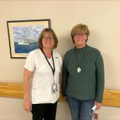 📸 Photo (L-R) of Shelley Nickerson, LPN at Roseway Hospital and Karen Oldfield, Interim President and CEO, Nova Scotia Health