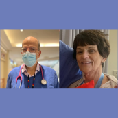 Photos of Dr. Greg Hirsch, sourced from Global TV (left) and patient Joanne Hall (right).