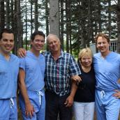 Drs. Jason, Dale, and Blair Williams, Linda Williams with Nick Williams