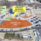 Map showing new route to Cumberland Regional Health Care Centre