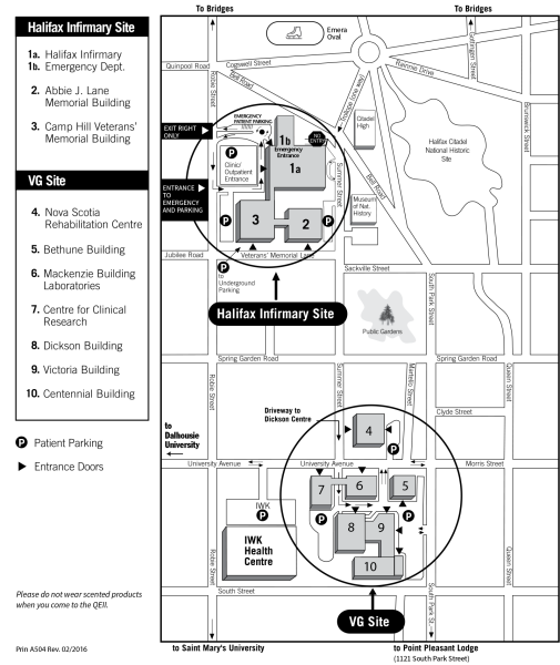 This is a map of the QEII Health Sciences Centre