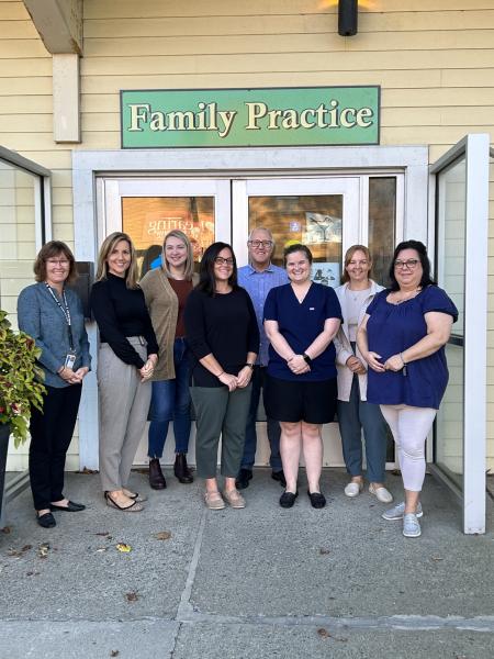The Harbour South Family Practice Team, from left to right: Michele LeBlanc, health services lead; Jackie Comeau, dietitian; Emma Dawe, nurse practitioner; Jenille MacDonald, nurse practitioner; Roland Muise, family physician; Tessa Boudreau, family physician; Melinda Morton, clerical; Melinda Spinney, clerical; (missing) Verna Doucette-Leblanc, clerical. 