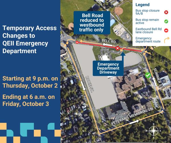 Traffic adjustments at the Halifax Infirmary emergency department