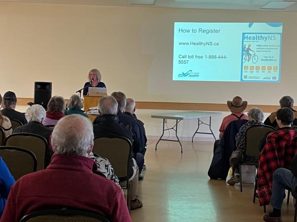 Jacklynn Humphrey of Nova Scotia Health presents at a previous Let’s Talk Diabetes event in New Minas