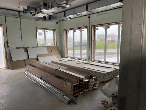 Construction progress at the Antigonish Community Health Clinic