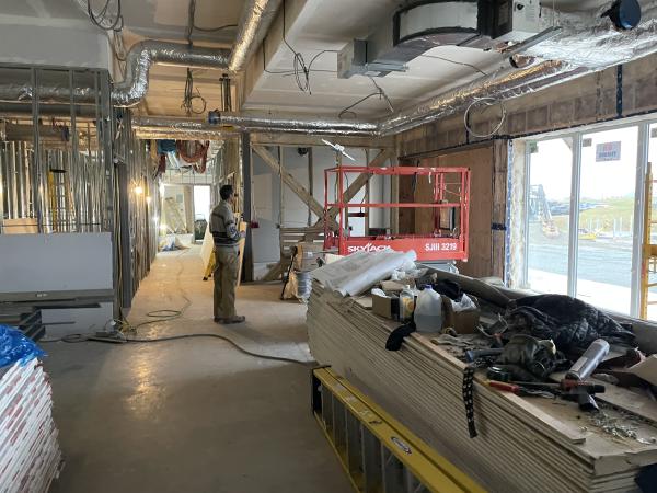 Construction interior at Antigonish Community HC
