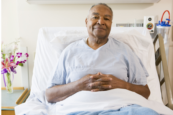 Man in hospital bed